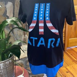 ATARI t shirt mess bottom VGC